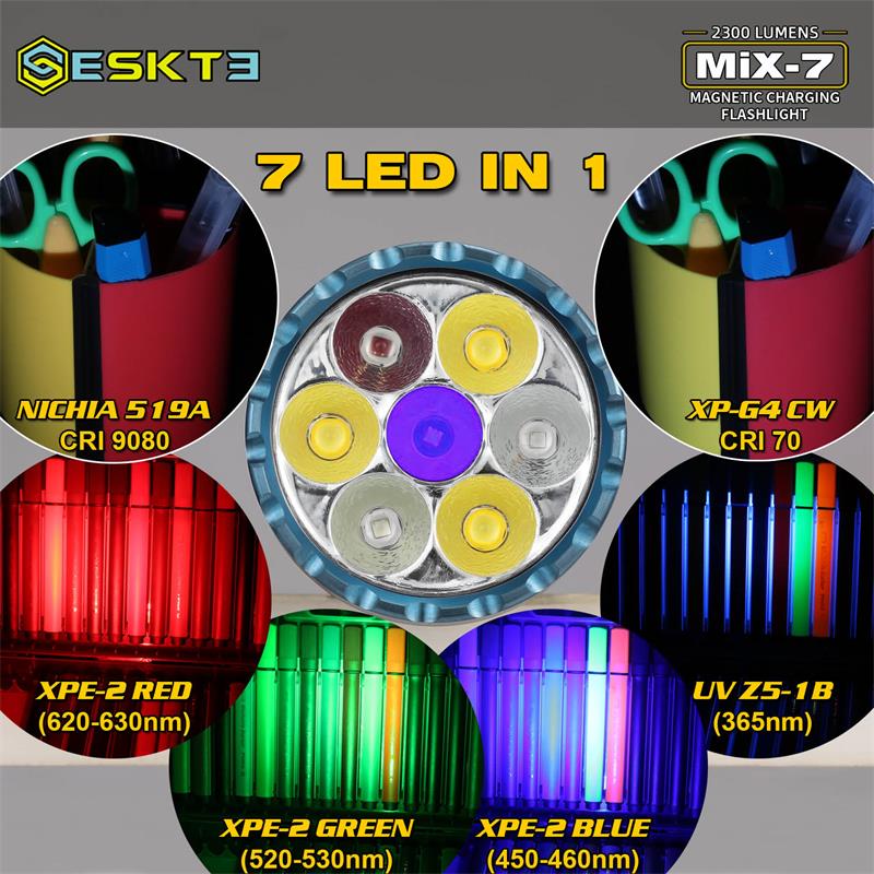 SKILHUNTMiX-7MulticolorFlashlightwithBuilt-in18350LithiumBattery-AffordableReliableOutdoorAdventurer-2006961-5