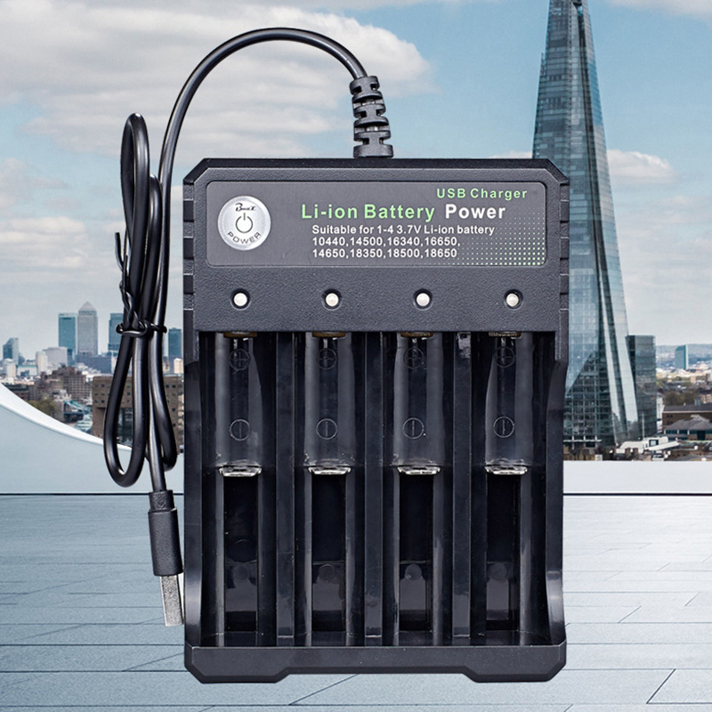 USBIntelligentUniversalRechargeableBatteryCharger18650FlashlightCharger4SlotsFastChargefor37VLi-ionT-1996522-1