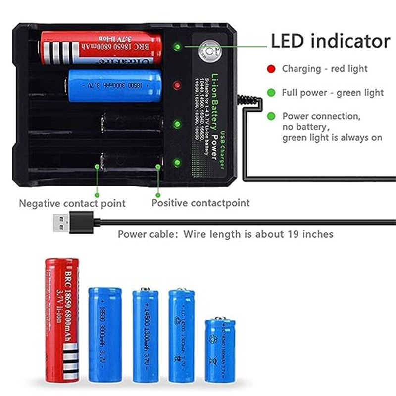 USBIntelligentUniversalRechargeableBatteryCharger18650FlashlightCharger4SlotsFastChargefor37VLi-ionT-1996522-5