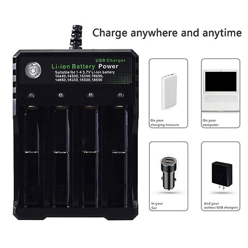 USBIntelligentUniversalRechargeableBatteryCharger18650FlashlightCharger4SlotsFastChargefor37VLi-ionT-1996522-7