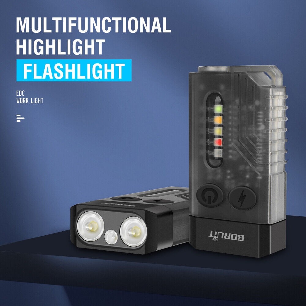 V10LDualLED1000LMStrongLightEDCKeychainFlashlightWithUVSidelightType-CRechargeableWaterproofMiniLEDT-1987561-1