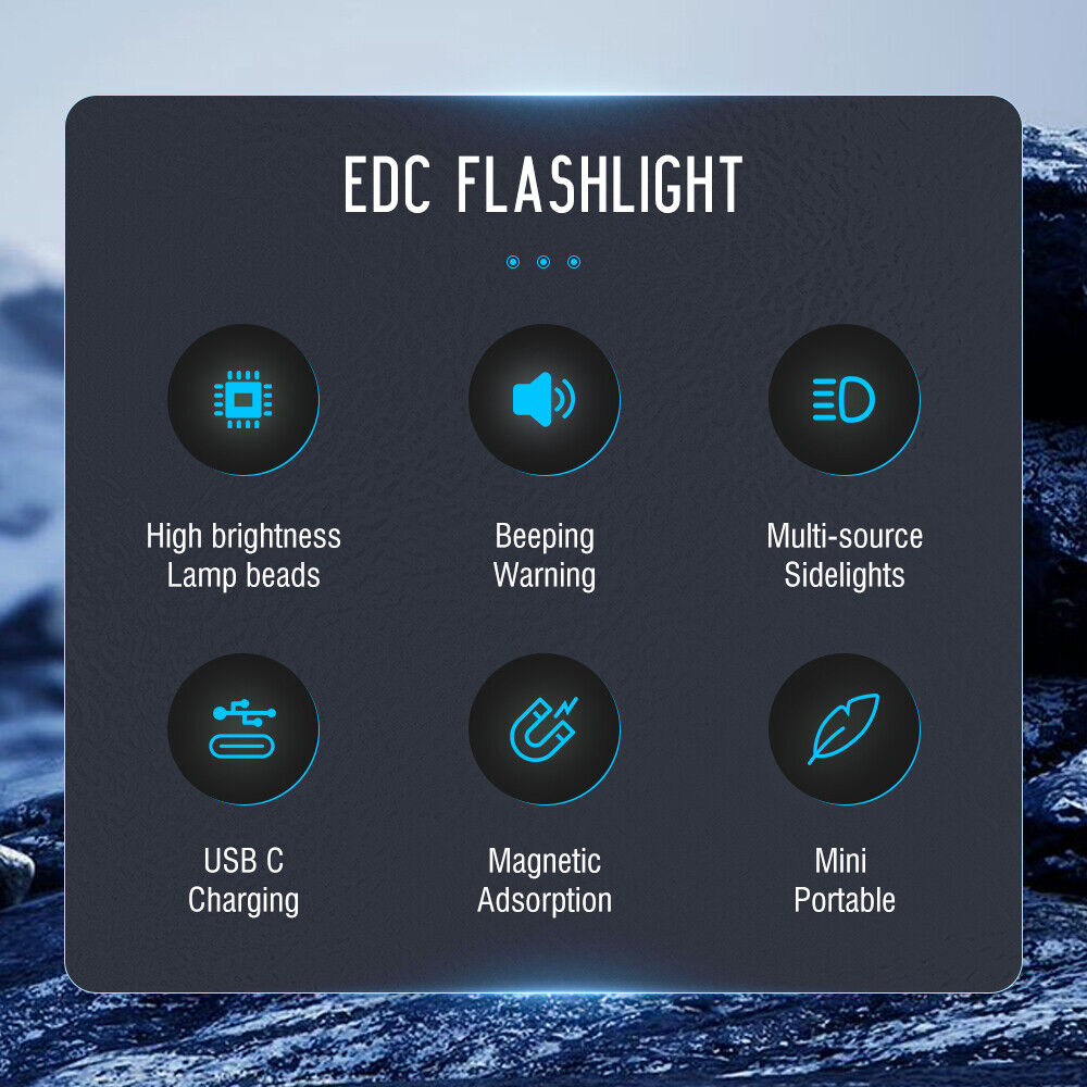 V10LDualLED1000LMStrongLightEDCKeychainFlashlightWithUVSidelightType-CRechargeableWaterproofMiniLEDT-1987561-2