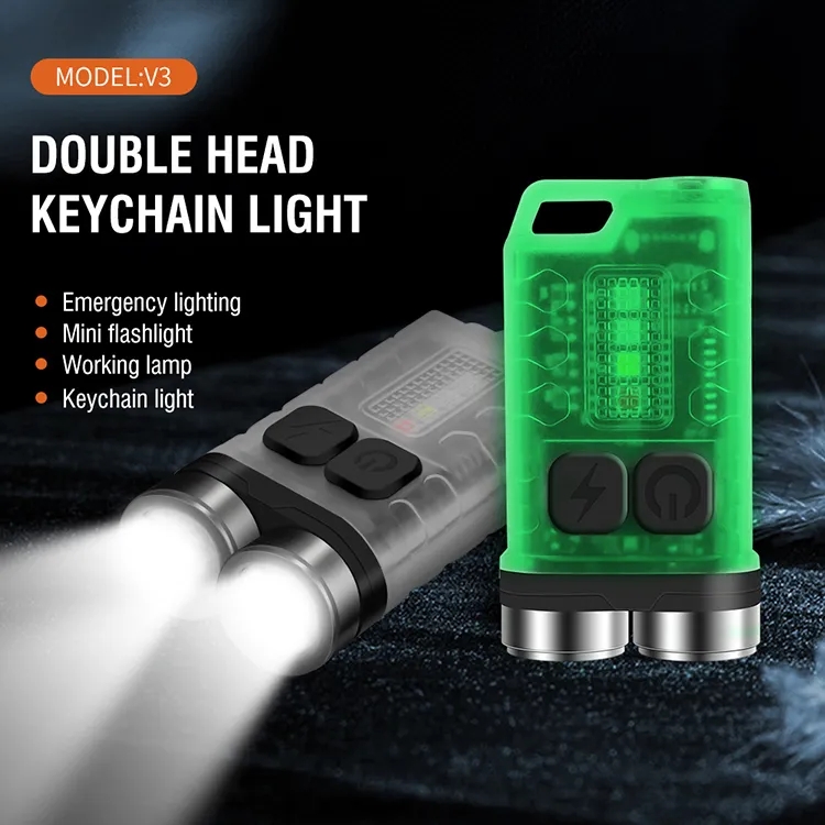 V3MiniKeychainFlashlightDualLEDHeadTypeCChargingIP65Waterproof900LMSmallKeyringRechargeableTorchLigh-1984836-1