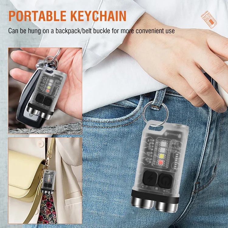 V3MiniKeychainFlashlightDualLEDHeadTypeCChargingIP65Waterproof900LMSmallKeyringRechargeableTorchLigh-1984836-8