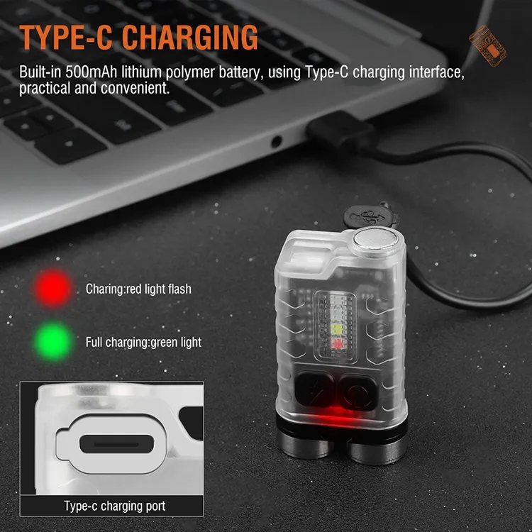 V3MiniKeychainFlashlightDualLEDHeadTypeCChargingIP65Waterproof900LMSmallKeyringRechargeableTorchLigh-1984836-10