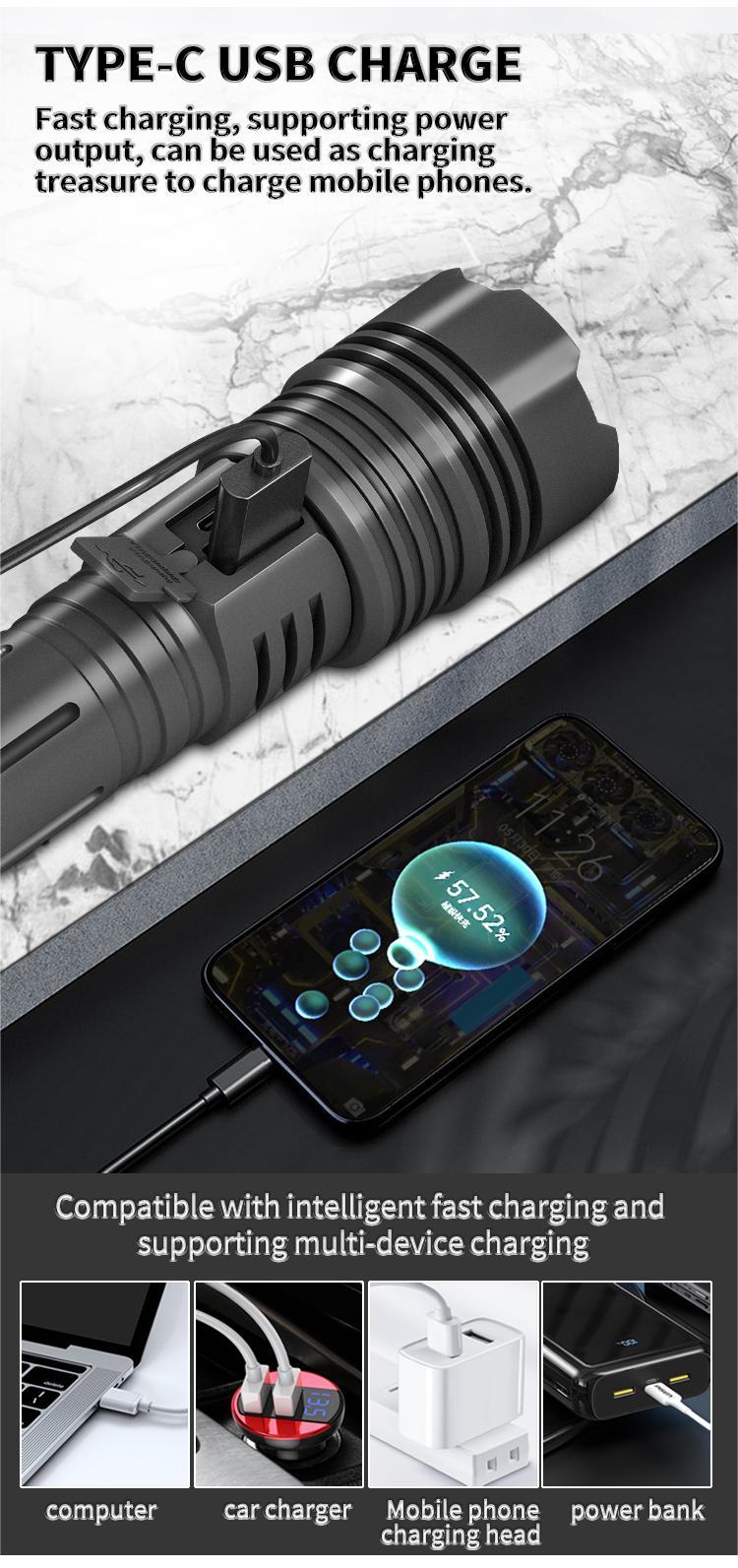XHP70HighIntensityZoombleLEDFlashlightTYPE-CUSBRechargeableDualSwitchAluminumAlloyTacticalTorch-1997568-11