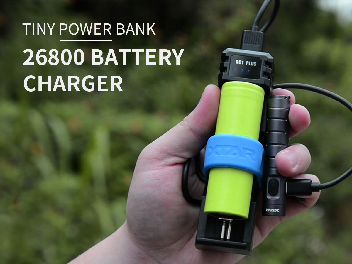 XTARSC1PLUSSingle-SlotBatteryChargerQCPDUSBC3AFastCharging21700266502680018650NiMHBatteries10WPowerB-2000109-2