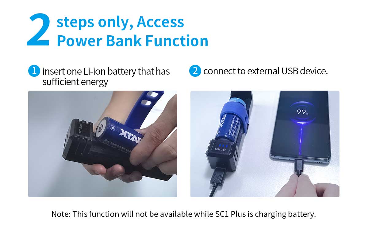 XTARSC1PLUSSingle-SlotBatteryChargerQCPDUSBC3AFastCharging21700266502680018650NiMHBatteries10WPowerB-2000109-7