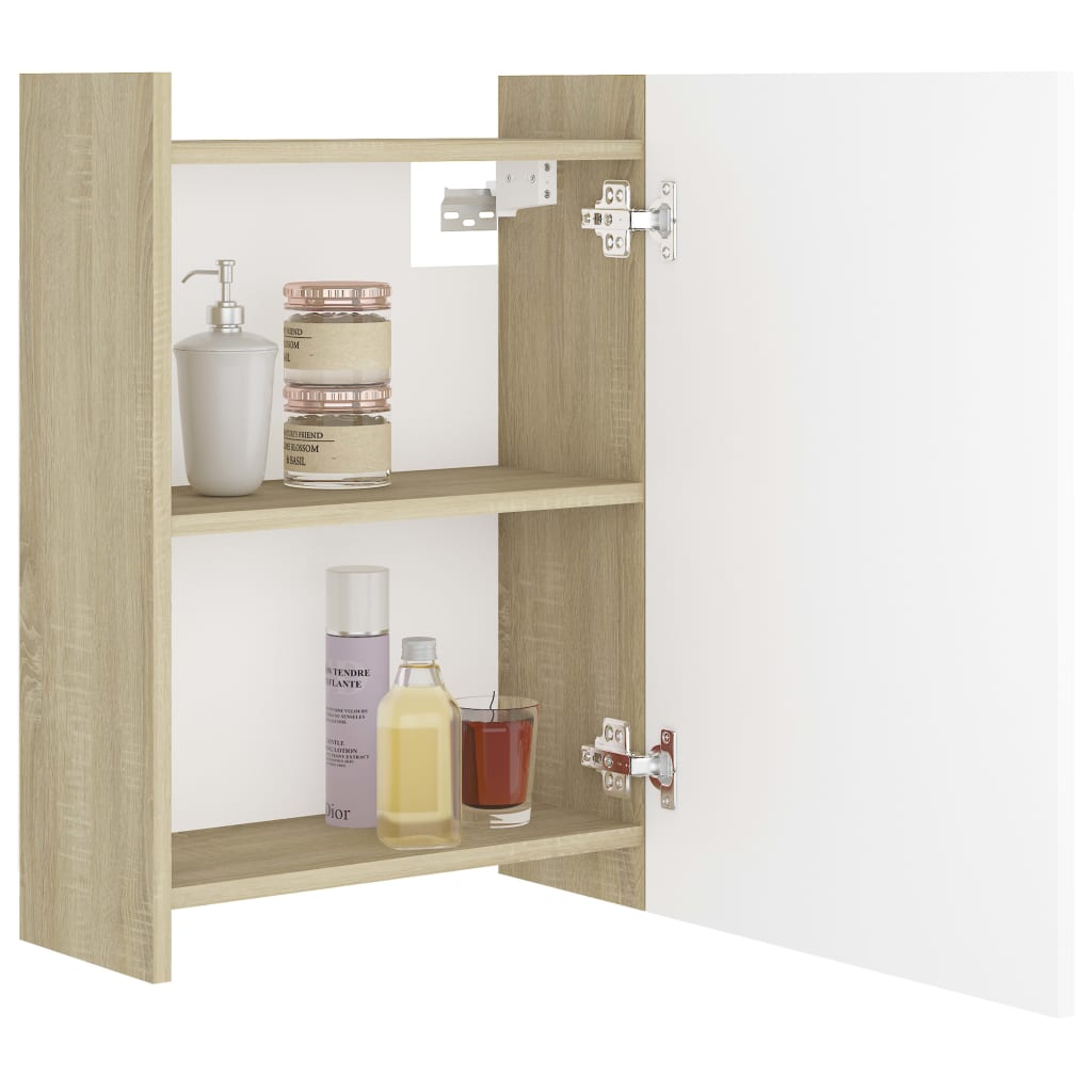 BathroomMirrorCabinetWhiteandSonomaOak246x81x252Chipboard-1878987-5