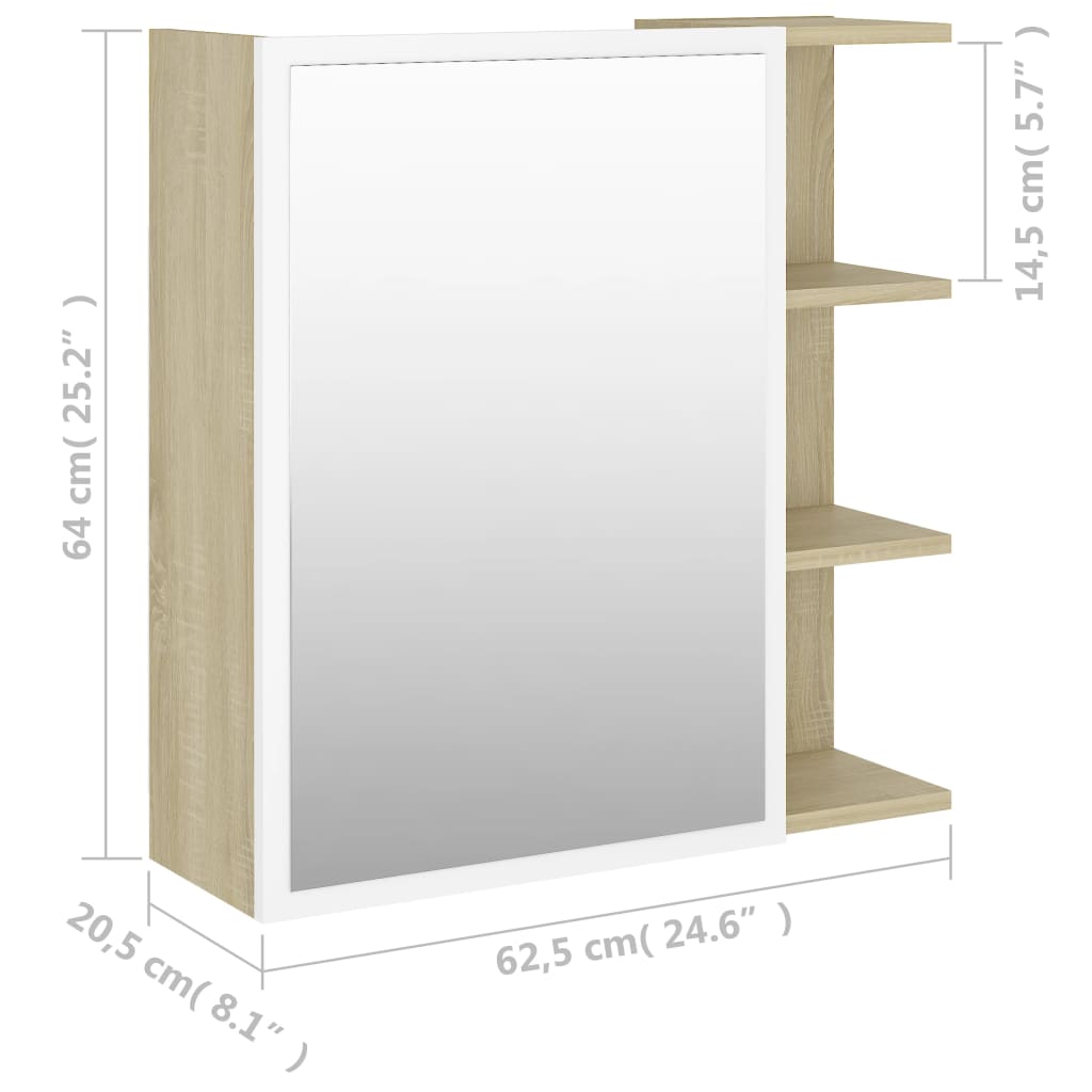 BathroomMirrorCabinetWhiteandSonomaOak246x81x252Chipboard-1878987-10