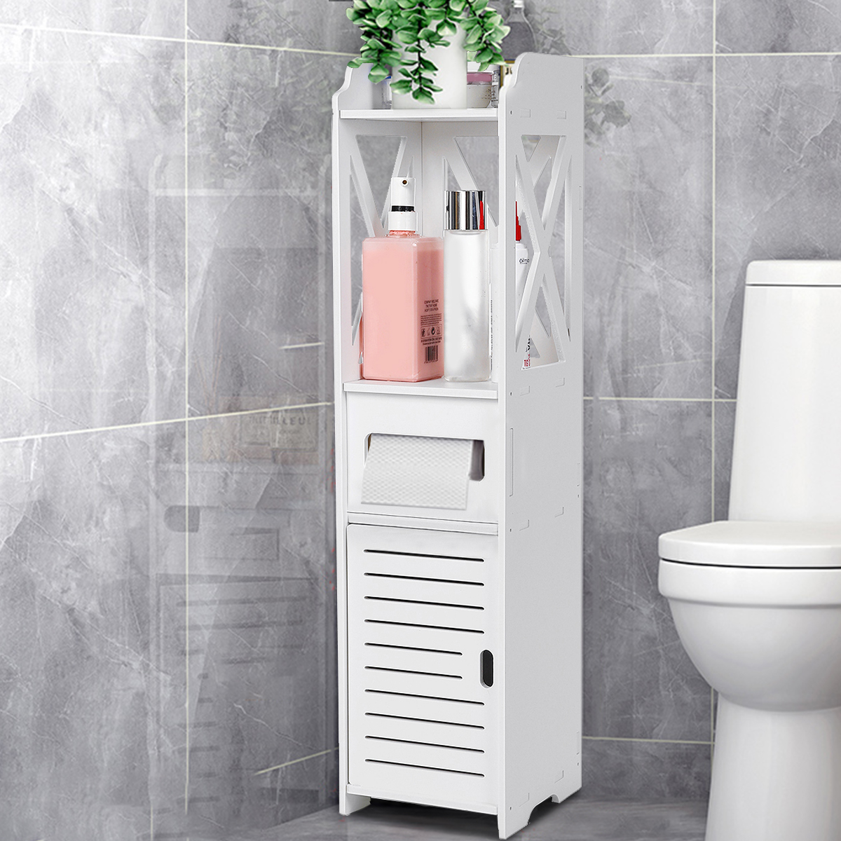 BathroomToiletCabinetStorageCupboardRackTissueOrganizerShelf-1798056-4