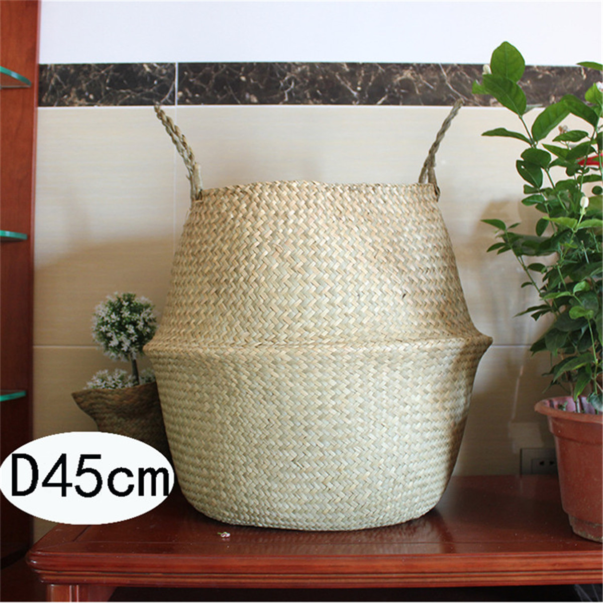 FoldableFlowerBasketSeagrassWovenBellyPlanterPotLaundryStorageSkepBox-1794388-3