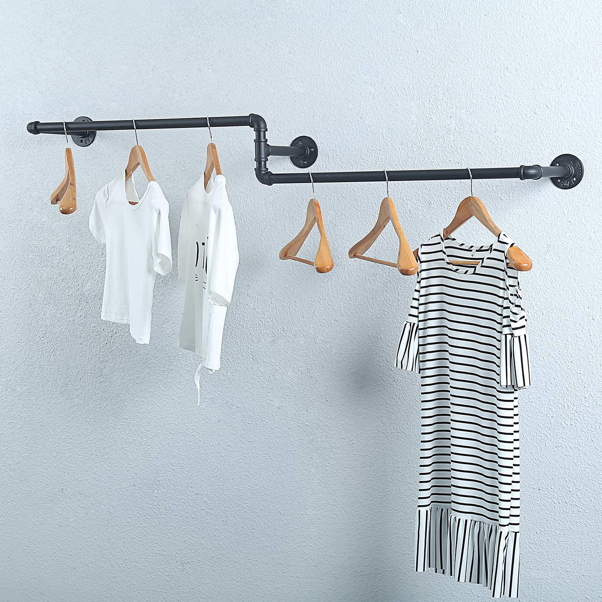 JIAHUACoatRackWallHangingIronHangerOrganizersShelfBracketBlack-1792217-3