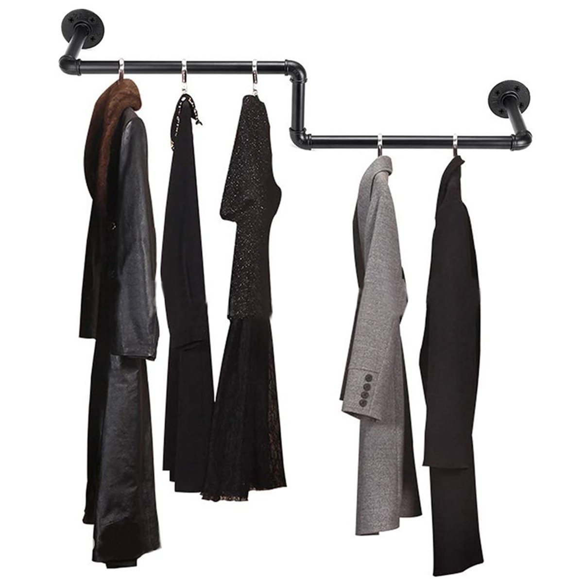 JIAHUACoatRackWallHangingIronHangerOrganizersShelfBracketBlack-1792217-4