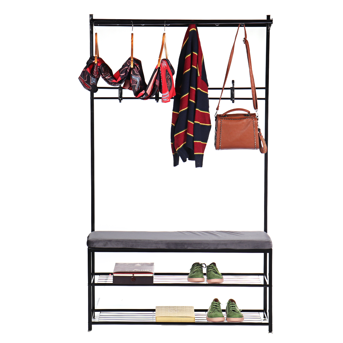 MultifunctionalCoatRackClothesBagStorageHangerShoesHolderStoolShelf-1796013-1