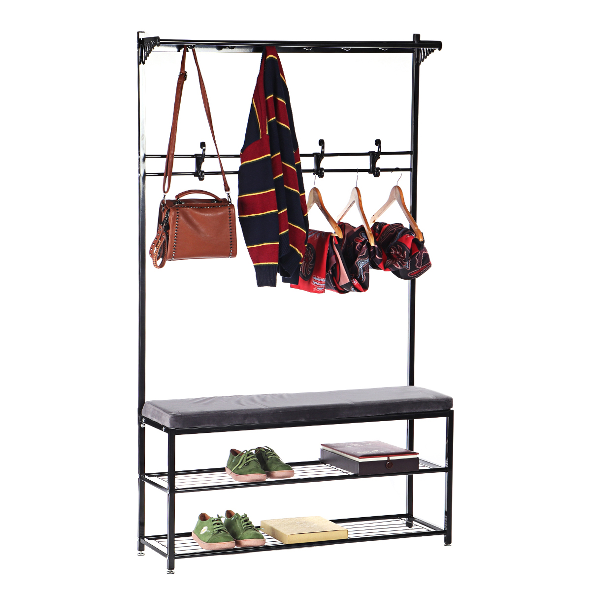 MultifunctionalCoatRackClothesBagStorageHangerShoesHolderStoolShelf-1796013-2