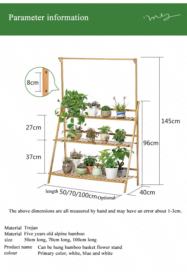 PlantStandFlowerPotDisplayMulti-layerShelfwithHangingRodPlantsRackHolderOrganizer-1585006-2