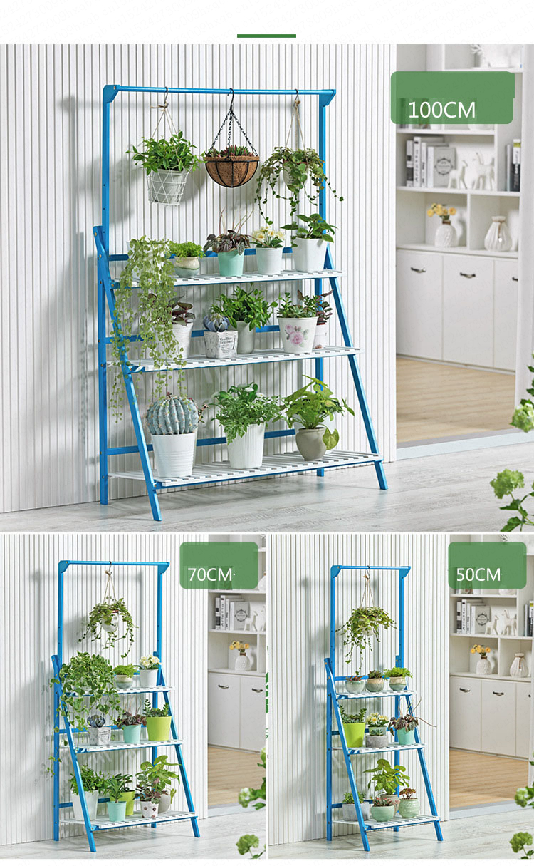 PlantStandFlowerPotDisplayMulti-layerShelfwithHangingRodPlantsRackHolderOrganizer-1585006-7