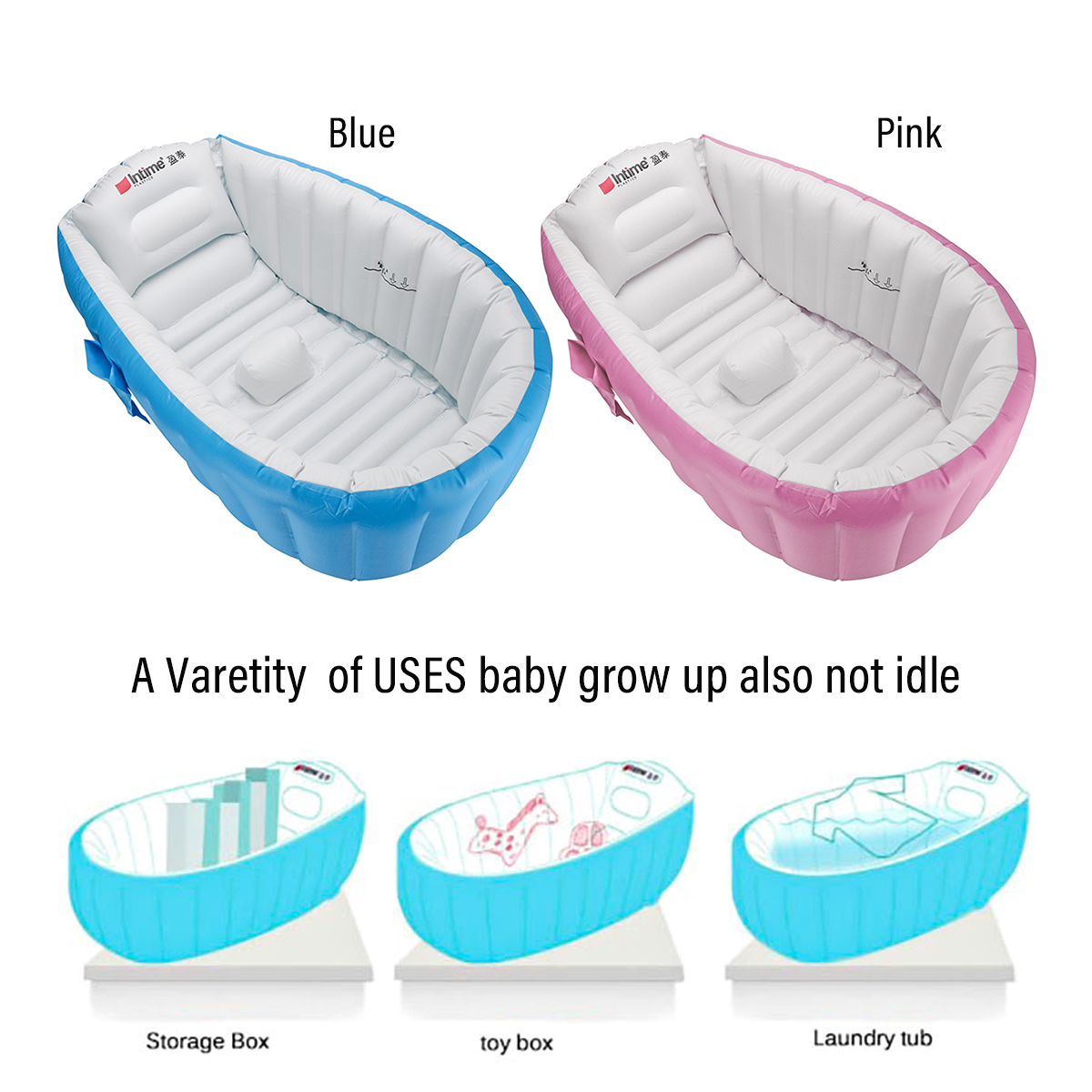 PortableBabyInflatableBathtubThickeningFoldingWashbowlTub-PinkBlue-1758196-2