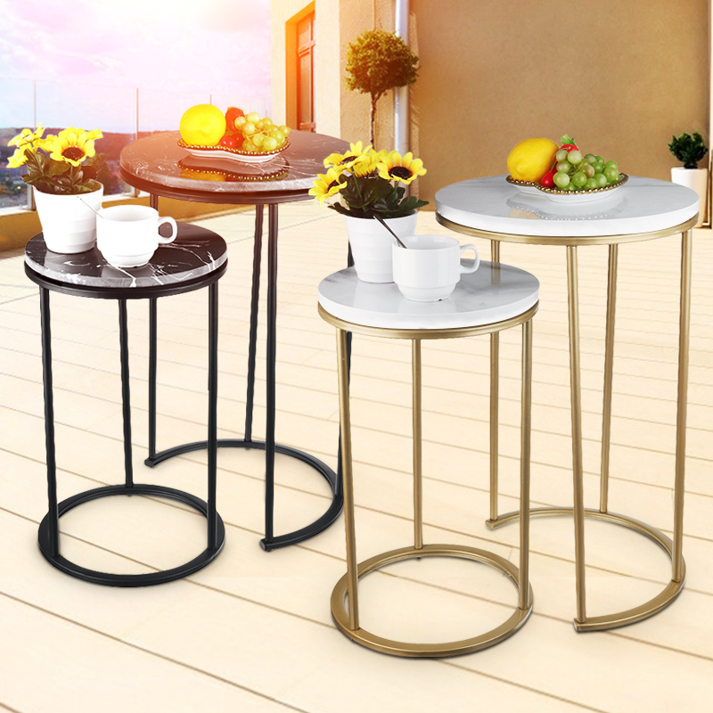 RealMarbleCoffeeTablesetof2RoundSideEndTableMetalBase-1948891-2