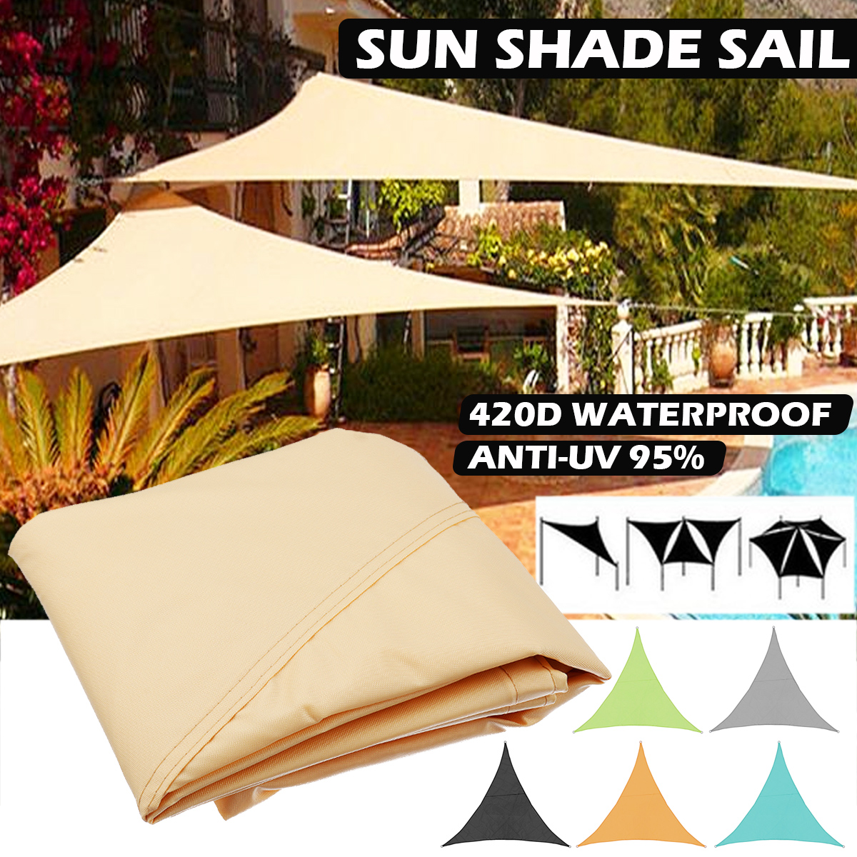 SunShadeSailWaterproof420DOxfordPolyesterCanopyCoverAwningOutdoorAnti-UVProtection-1772899-1