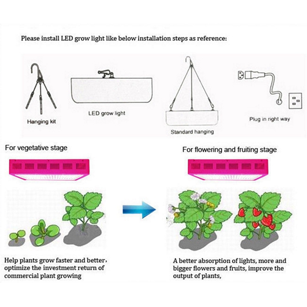 100WFullSpectrum100LEDGrowLightLampforPlantsHydroponicIndoorFlower-1127629-7