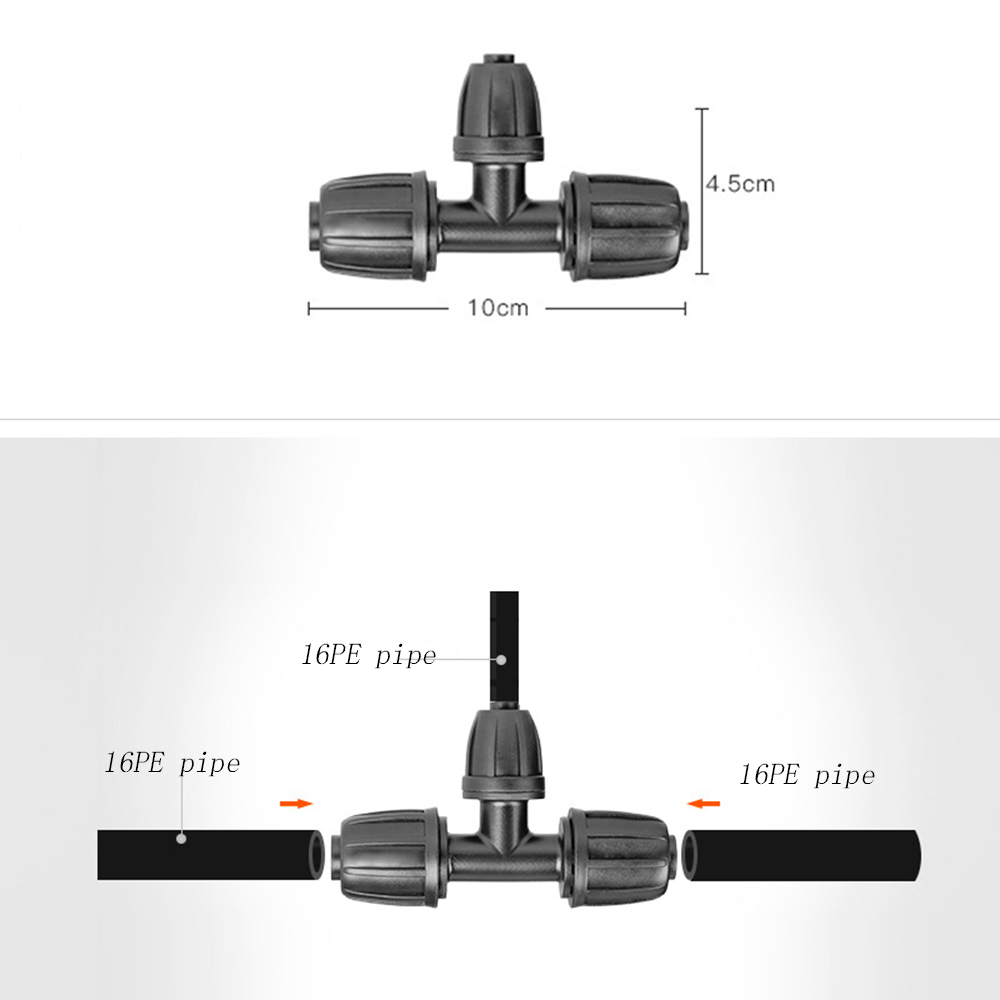 10PCs3-wayWaterPipeConnectorFor16PEPipeGardenIrrigationGreenhousePlantingLawnFlowering-1981726-2