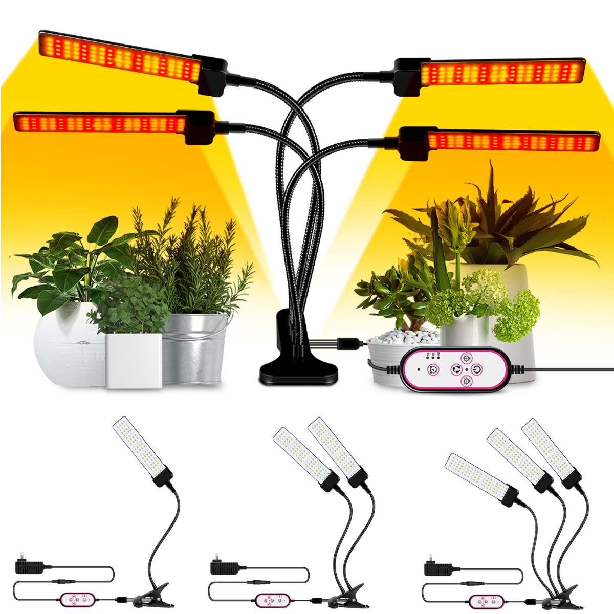 1234HeadsUSBPlantGrowLightStripHydroponicwithSecuringClip-1853881-2