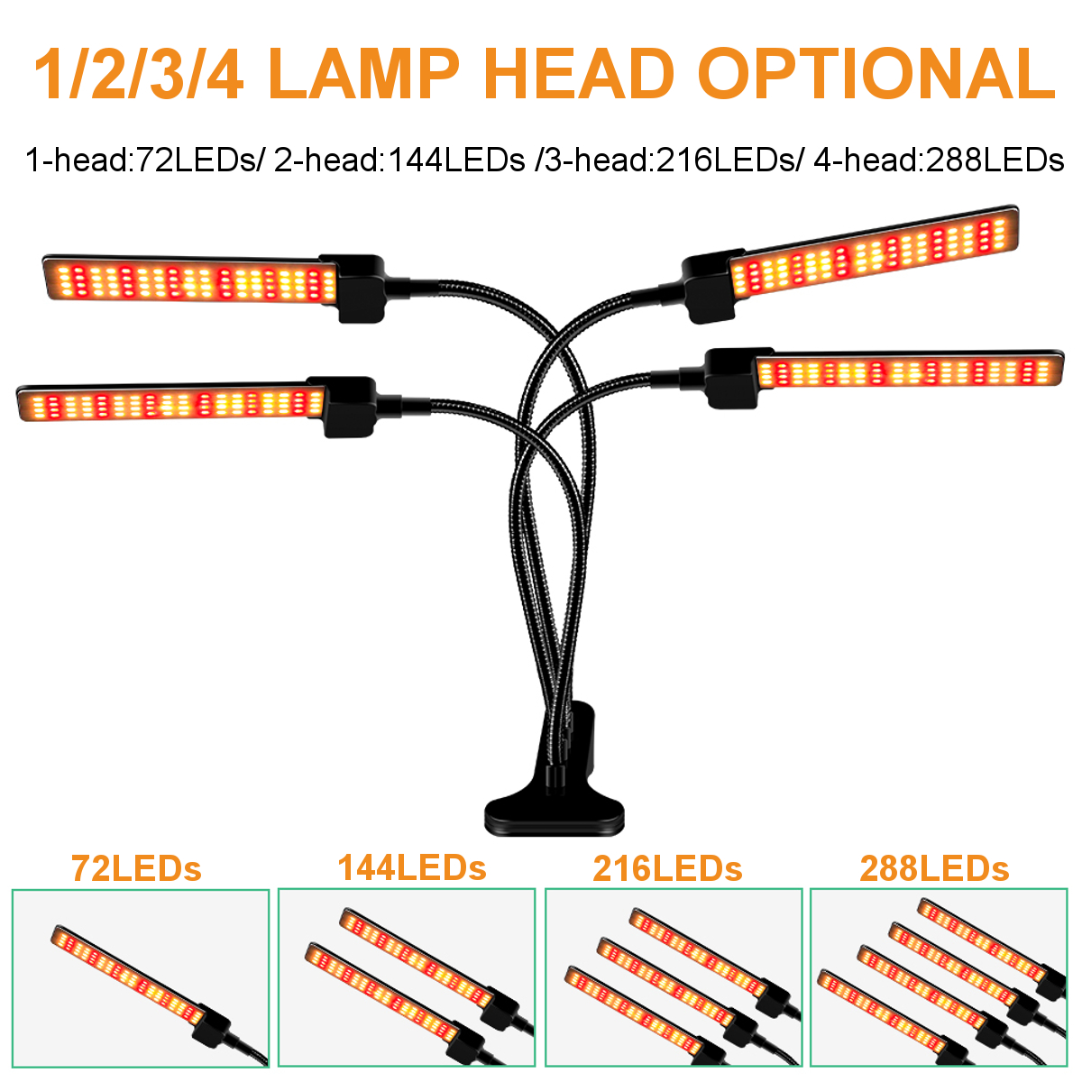 1234HeadsUSBPlantGrowLightStripHydroponicwithSecuringClip-1853881-3