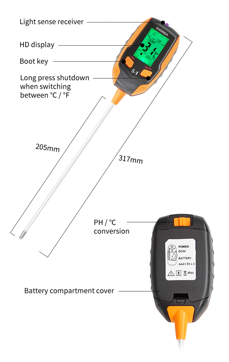 4-in-15-in-1SoilTesterwithpHTemperatureMoistureSunlightandAirMoistureDetectionQuickAccurateLCDDispla-2015200-9