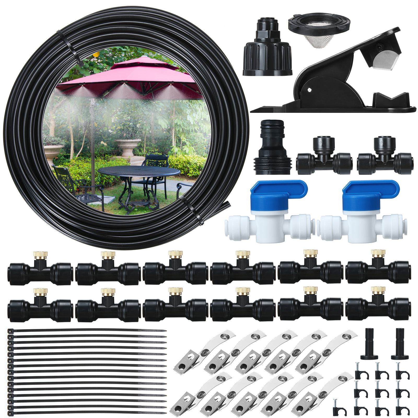 44PCS15FTMistingCoolingSystemPESprayWaterSystemforGardenLandscapingGreenhouse-1884554-1