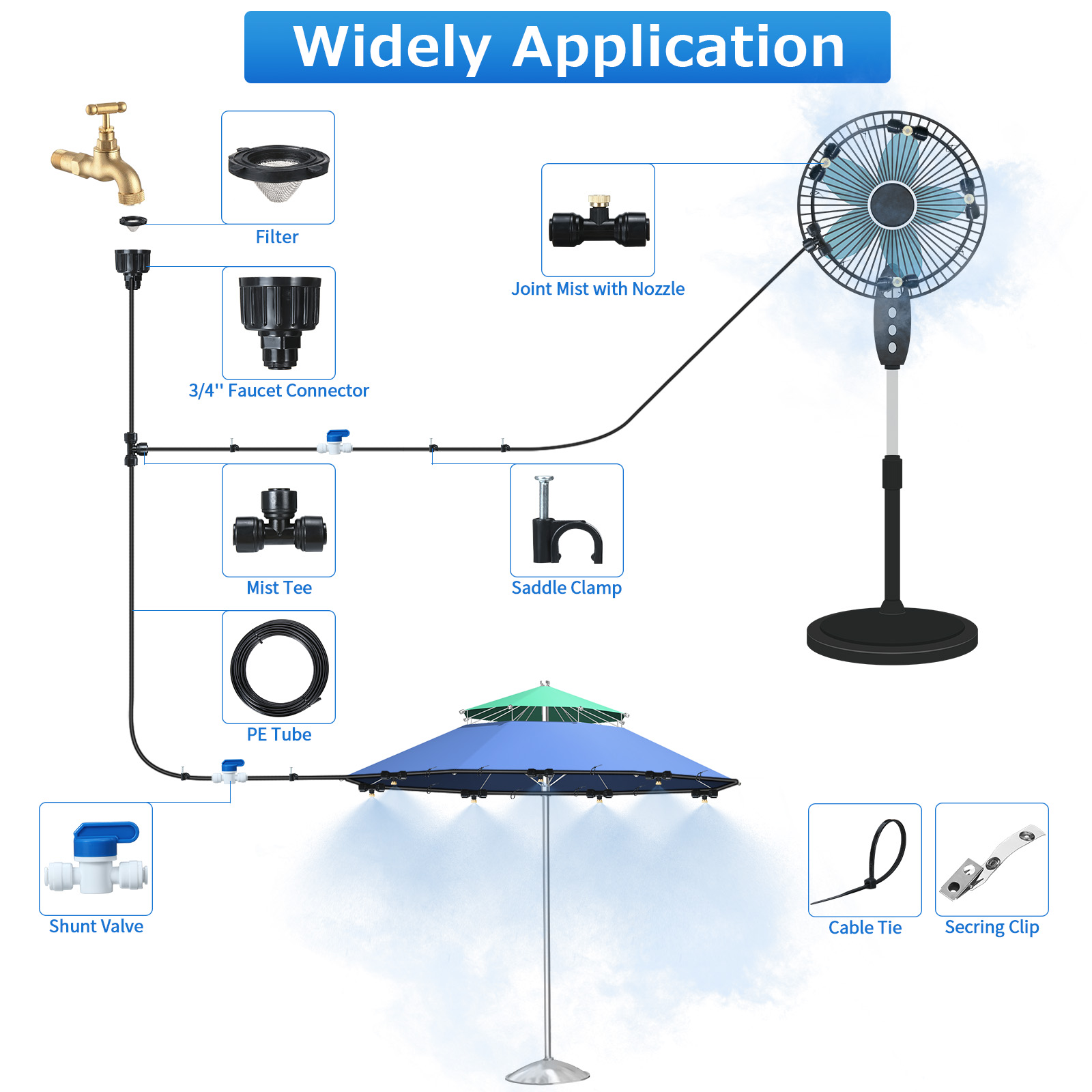 44PCS15FTMistingCoolingSystemPESprayWaterSystemforGardenLandscapingGreenhouse-1884554-6