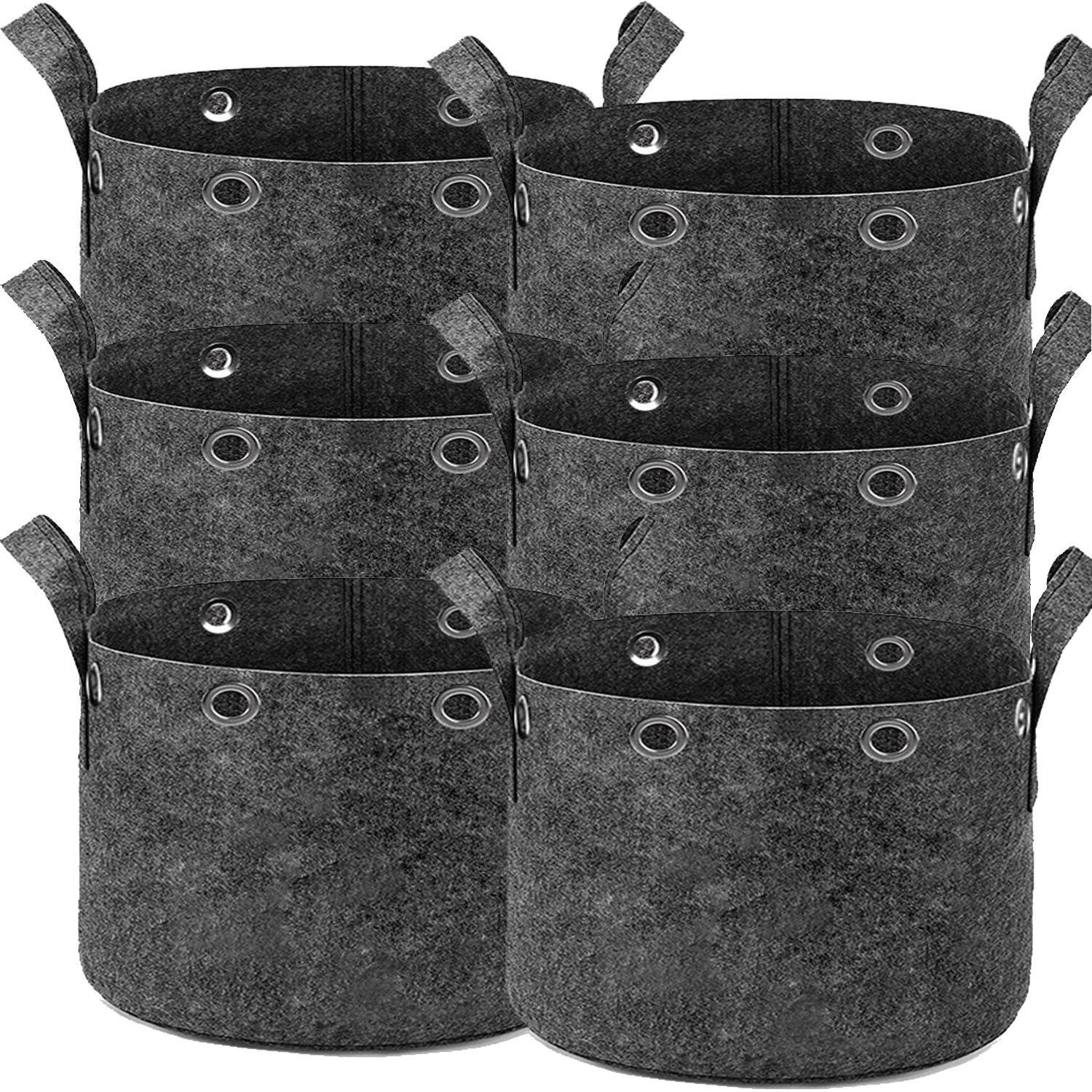 5-Pack5GallonGrowBagsHeavDutyThickenedNonwovenPlantFabricPotsWithHandals-2007993-2