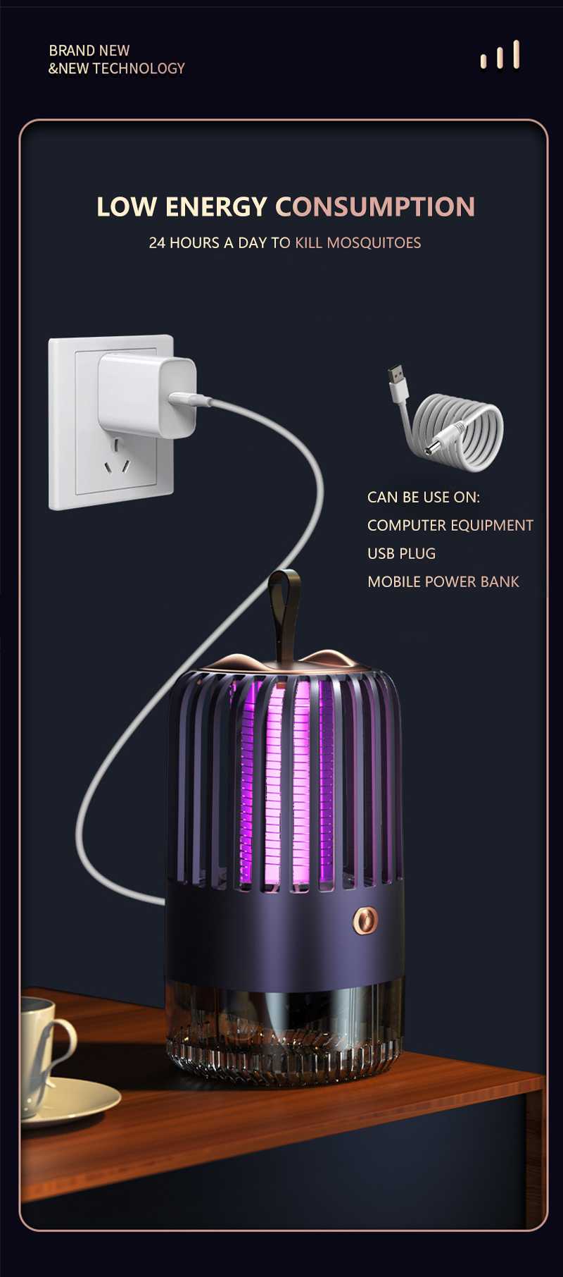 AGSIVOCordlessRechargeableElectricMosquitoBugZapperMosquitoKillingLampFlyTrapFlyZapperWith2000mAhBat-1992305-6