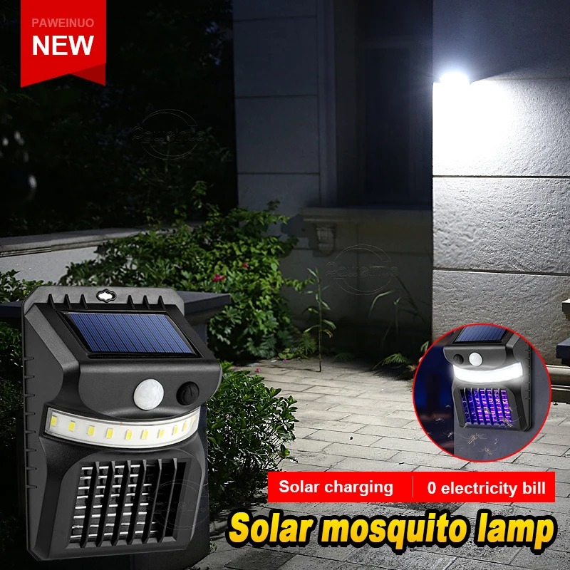 Outdoor26LEDSolarLightsMosquitoBugZapperGardenWallLight365nmKillmosquitoesIRSensorSecurityLightingWa-2014302-1