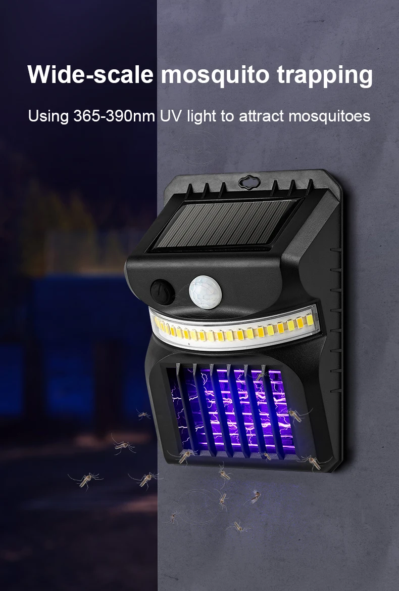 Outdoor26LEDSolarLightsMosquitoBugZapperGardenWallLight365nmKillmosquitoesIRSensorSecurityLightingWa-2014302-4