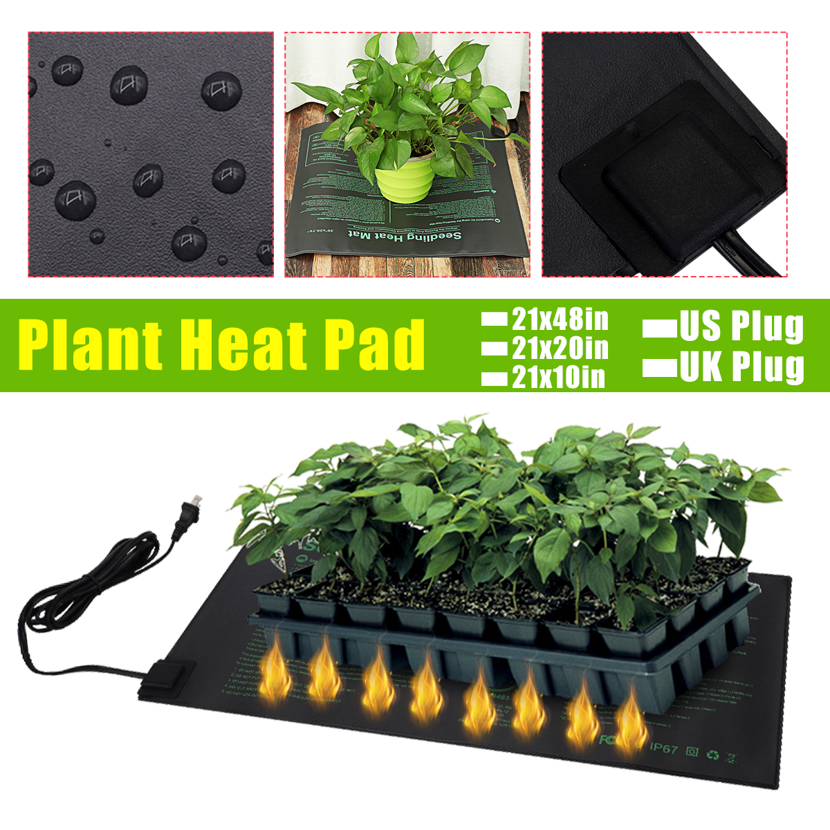 PlantHeatingMatWarmPadHydroponicSeedFlowerGrowBlanketGreenhousePVCPlantMat-1683846-2