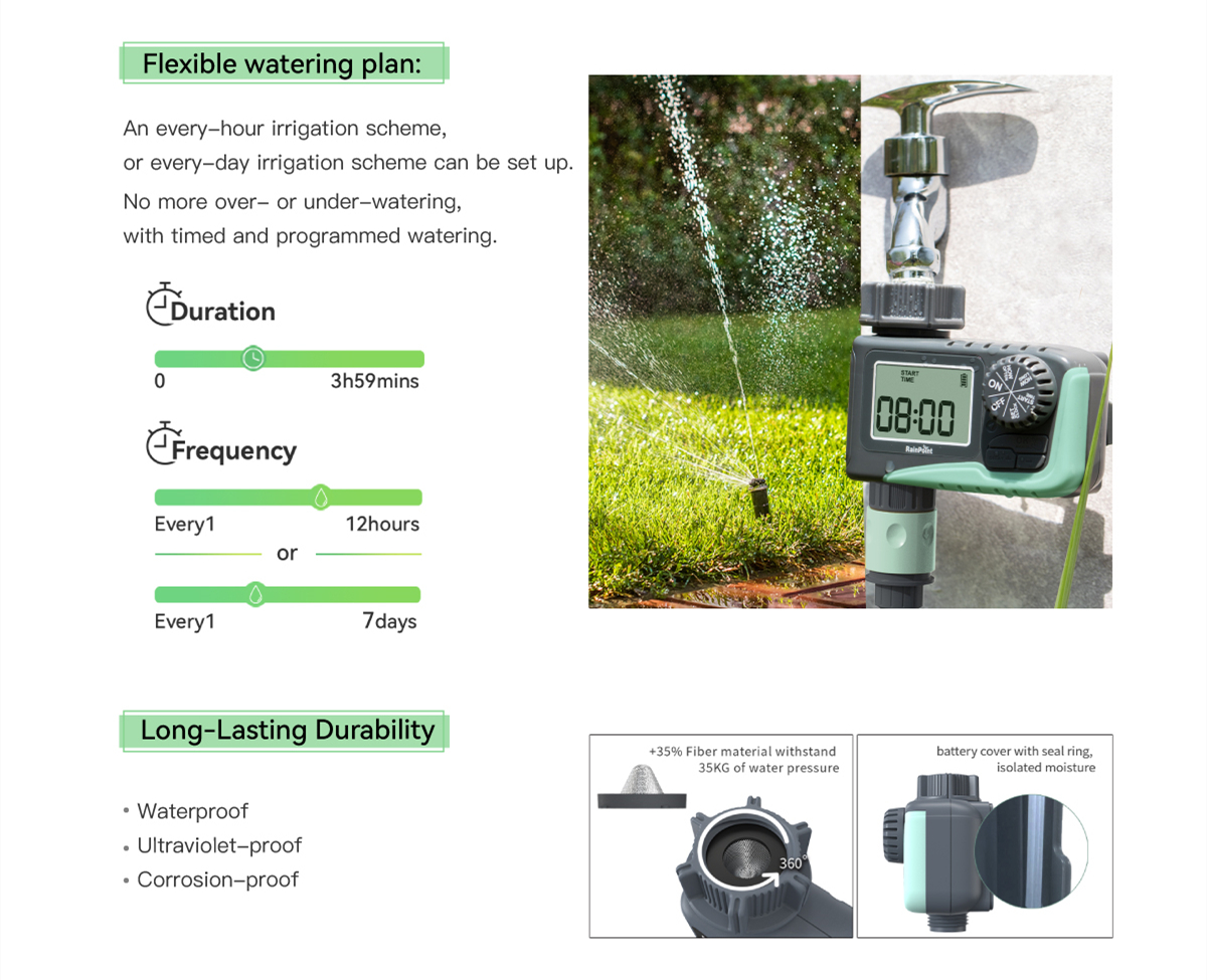 RAINPOINTSprinklerTimerProgrammableWaterTimerWithRainDelayforGardenHoseAutomaticWateringSystemWaterp-1998240-2