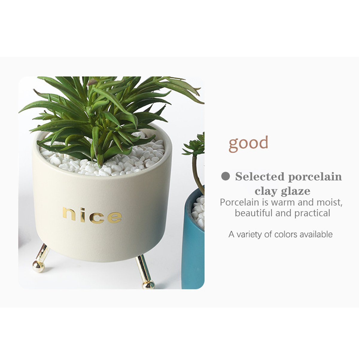 SucculentCeramicFlowerPotSelectedPorcelainClayGlazeAnti-slipStraightHolelessFlowerPot-1858263-2