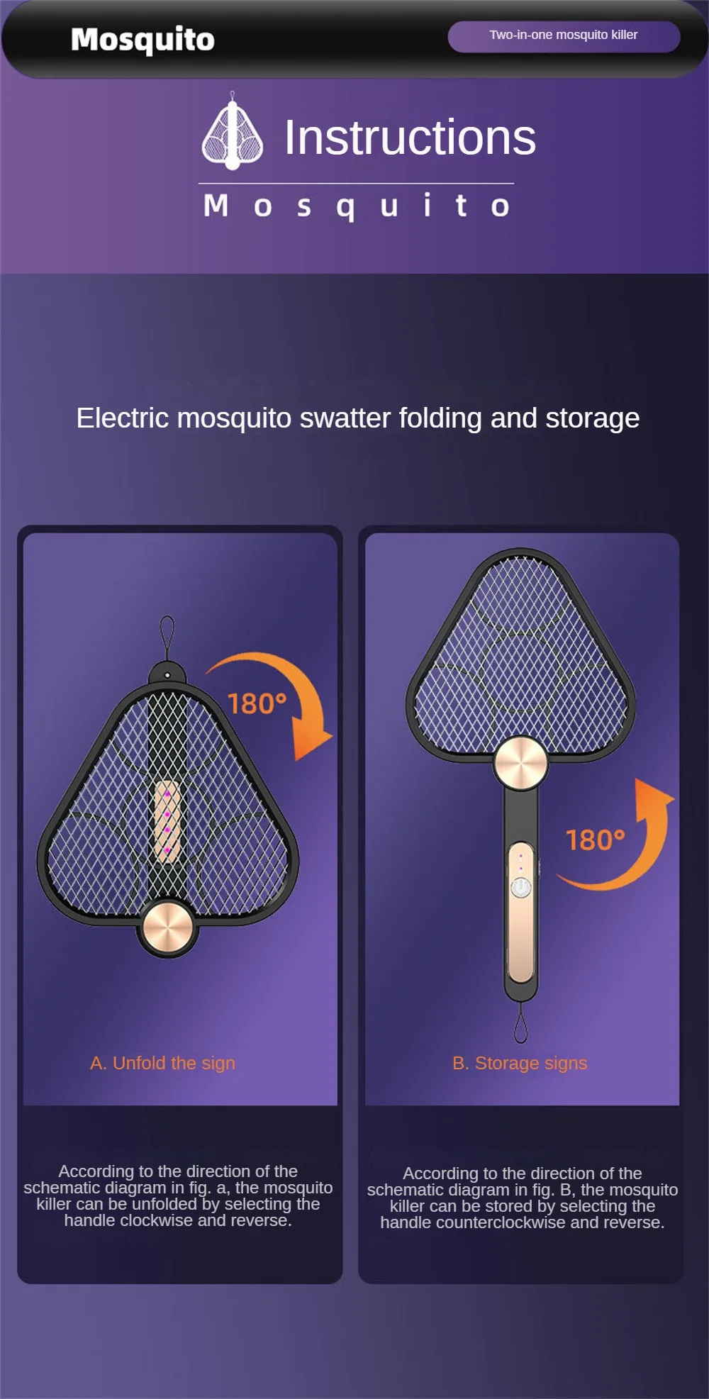 SuperEfficient2-in-1MosquitoKillerwithSilentOperationPurpleLightRippleTechnologyNickel-zincIronMeshB-2014612-13