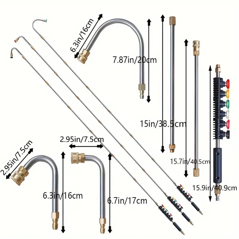 16PCSStainlessSteelHigh-PressureWaterGunSetwithExtendedRods4000psiQuickConnectVersatileCleaningToolf-2014828-4