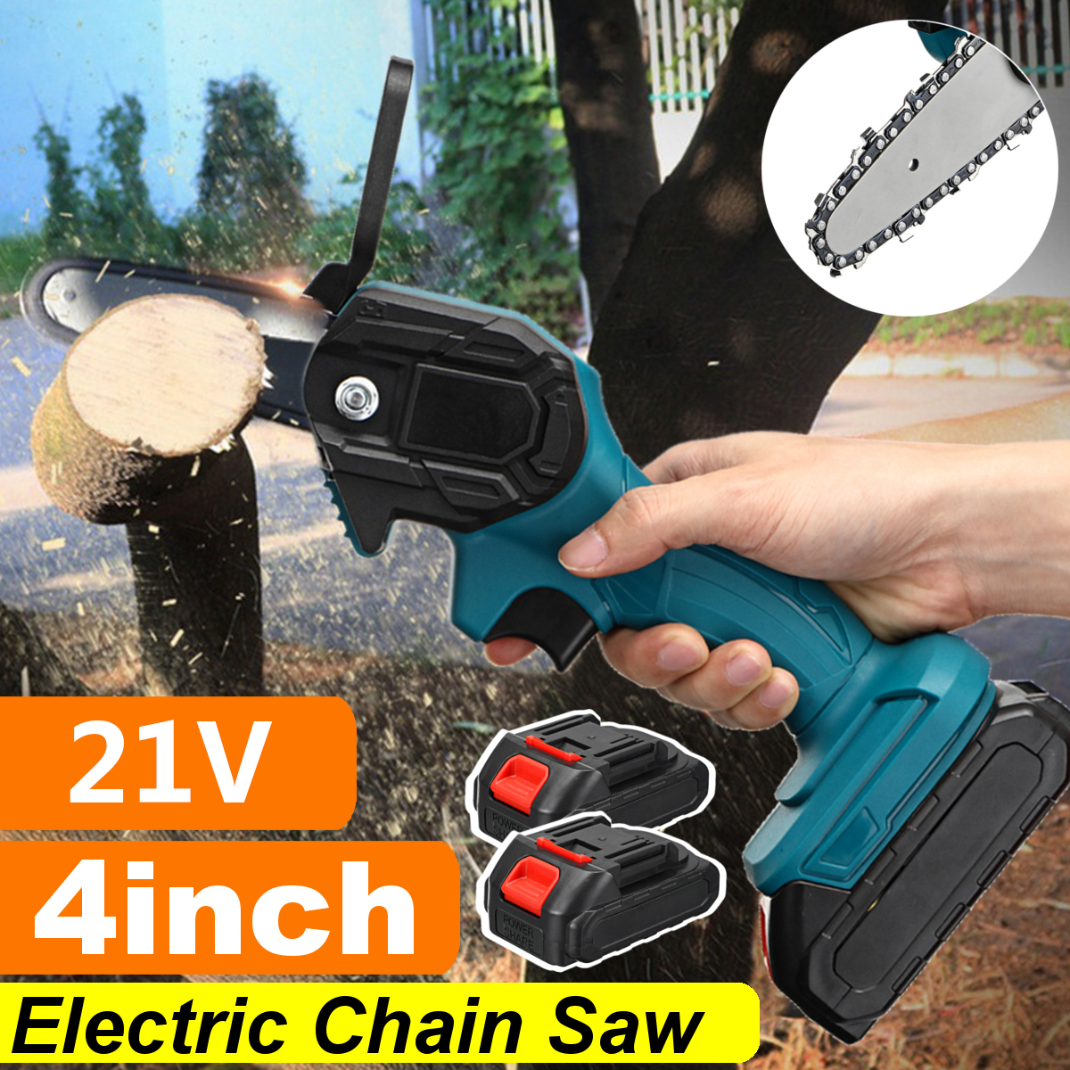 550W21V4MiniCordlessOne-HandElectricChainSawWoodworkingWoodCutterW2pcsBattery-1771811-2