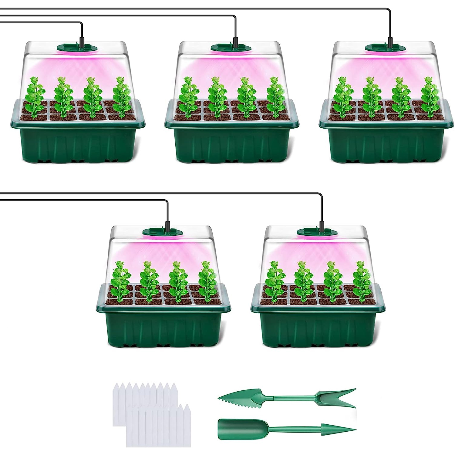 5PacksSeedStarterTrayKitwithEnhancedHumidityControlSystemReusableSiliconeTrays60DynamicGrowthCells4S-2010291-4