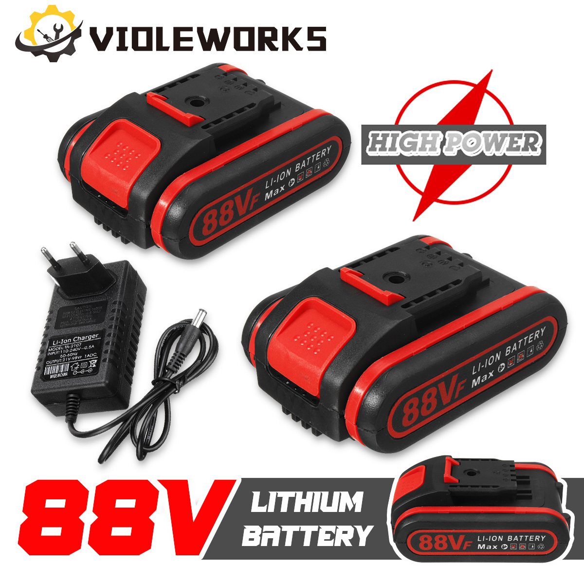 88VF2IN1CordlessElectricChainSawPruningShearsSecateurBranchCutterScissorWoodworkingToolW2pcsBattery-1849690-6