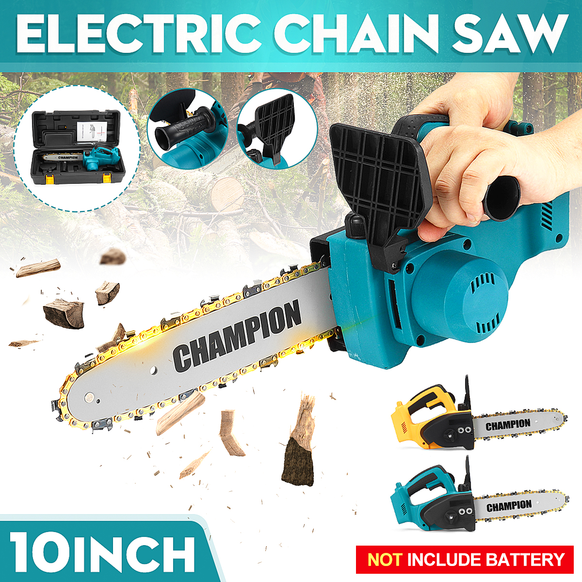 Drillpro10InchCordlessBrushlessElectricChainSawWoodworkingWoodCutterForMakitaBatteryWPlasticBox-1878858-2
