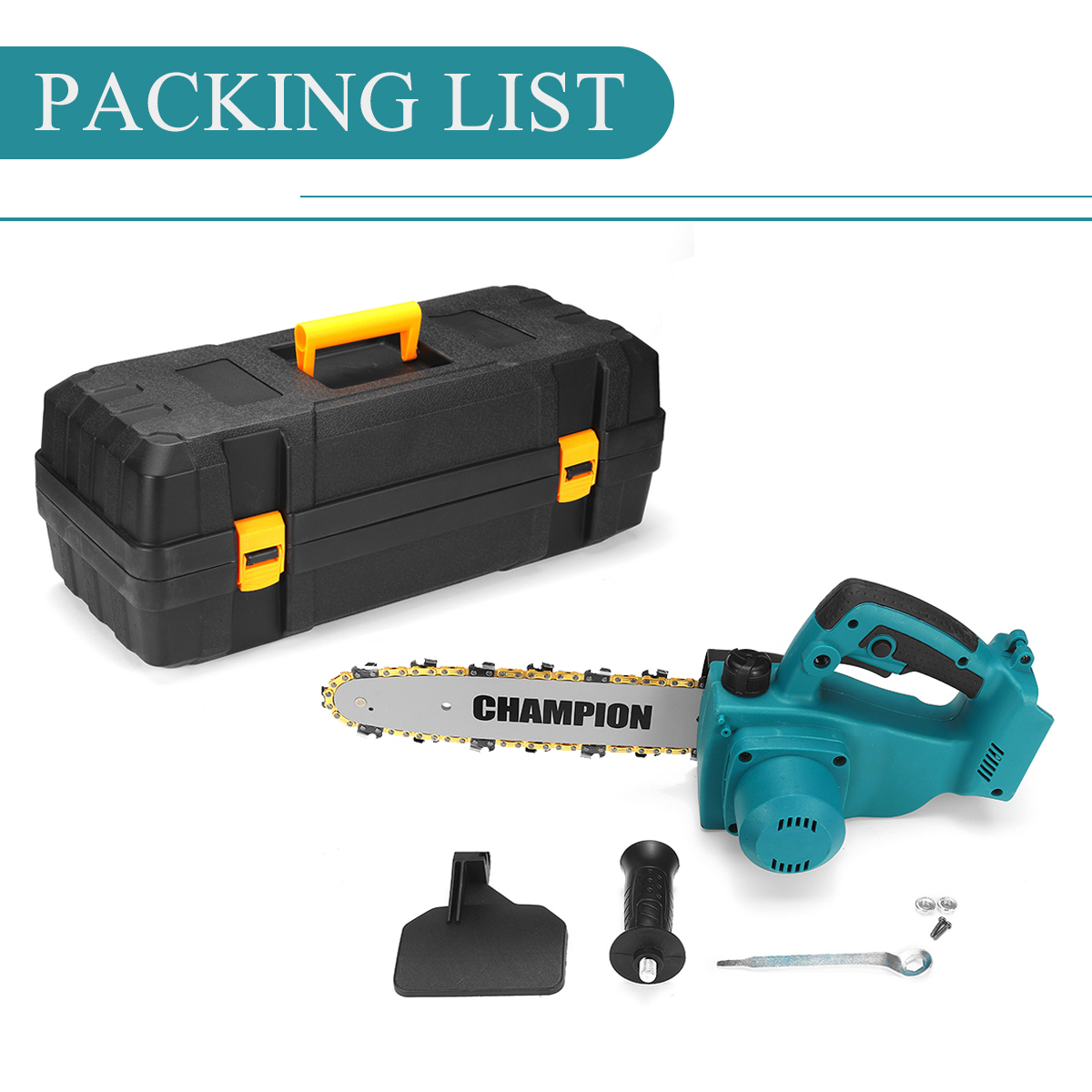 Drillpro10InchCordlessBrushlessElectricChainSawWoodworkingWoodCutterForMakitaBatteryWPlasticBox-1878858-9