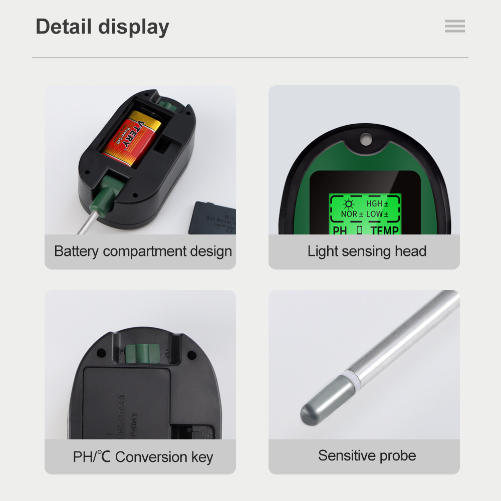 Garden5in1SoilMoistureSensorpHMeterMetalProbeSoilMoistureDetectorAcidityTemperatureTesterforPlantsFl-1994797-7
