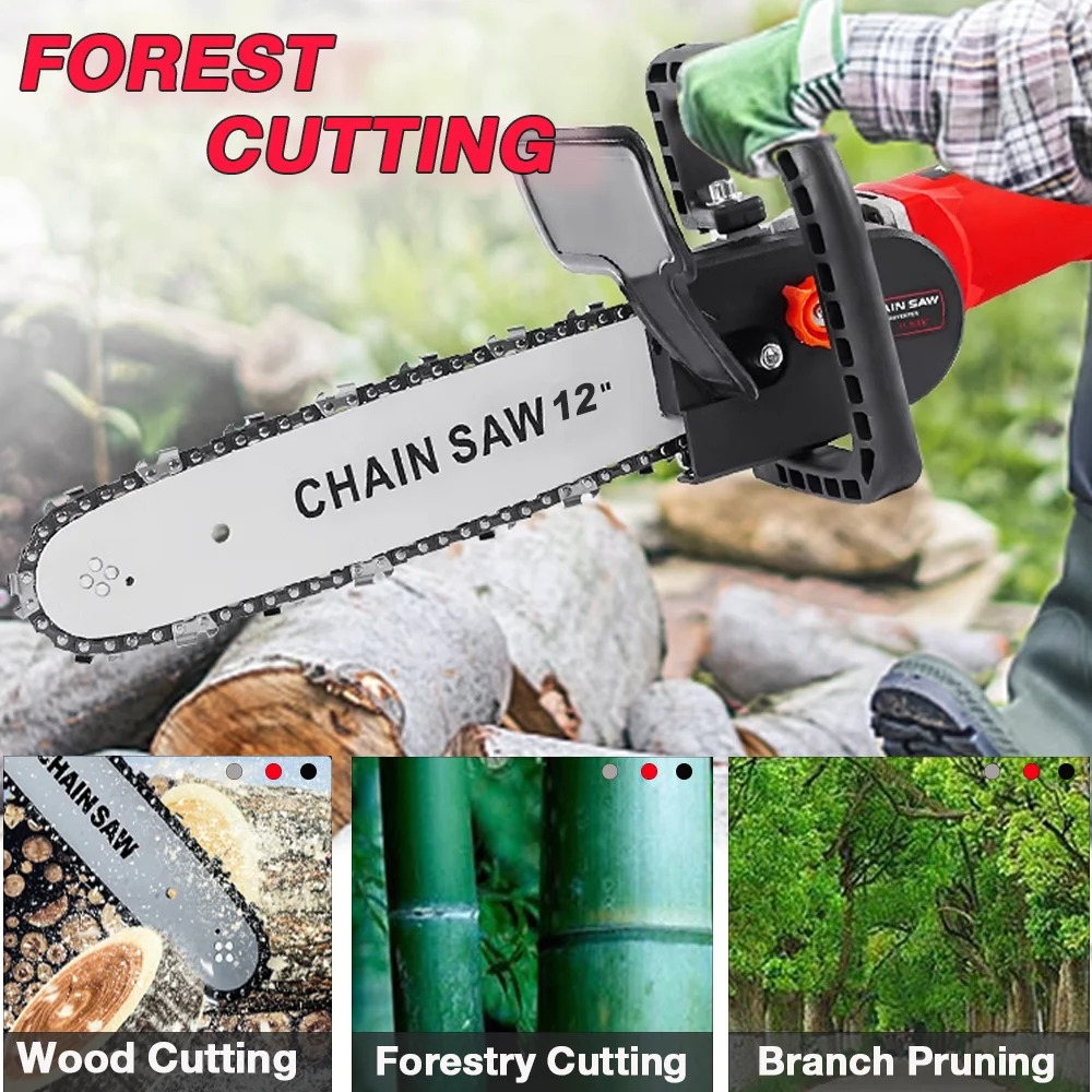 HLIDAMulti-CompatibleElectricChainSawConverterDIYKitAdjustableHardenedSawChainHighSpeed11000rpmwithA-2003666-2