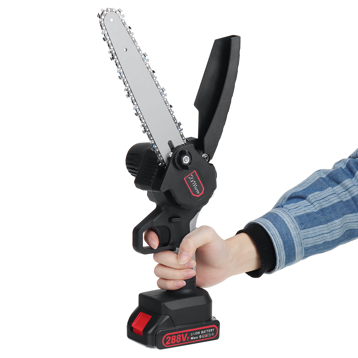 Kiwarm288VF8InchPortableElectricSawPruningChainSawRechargeableWoodworkingPowerToolsWoodCutterW12Batt-1930863-11