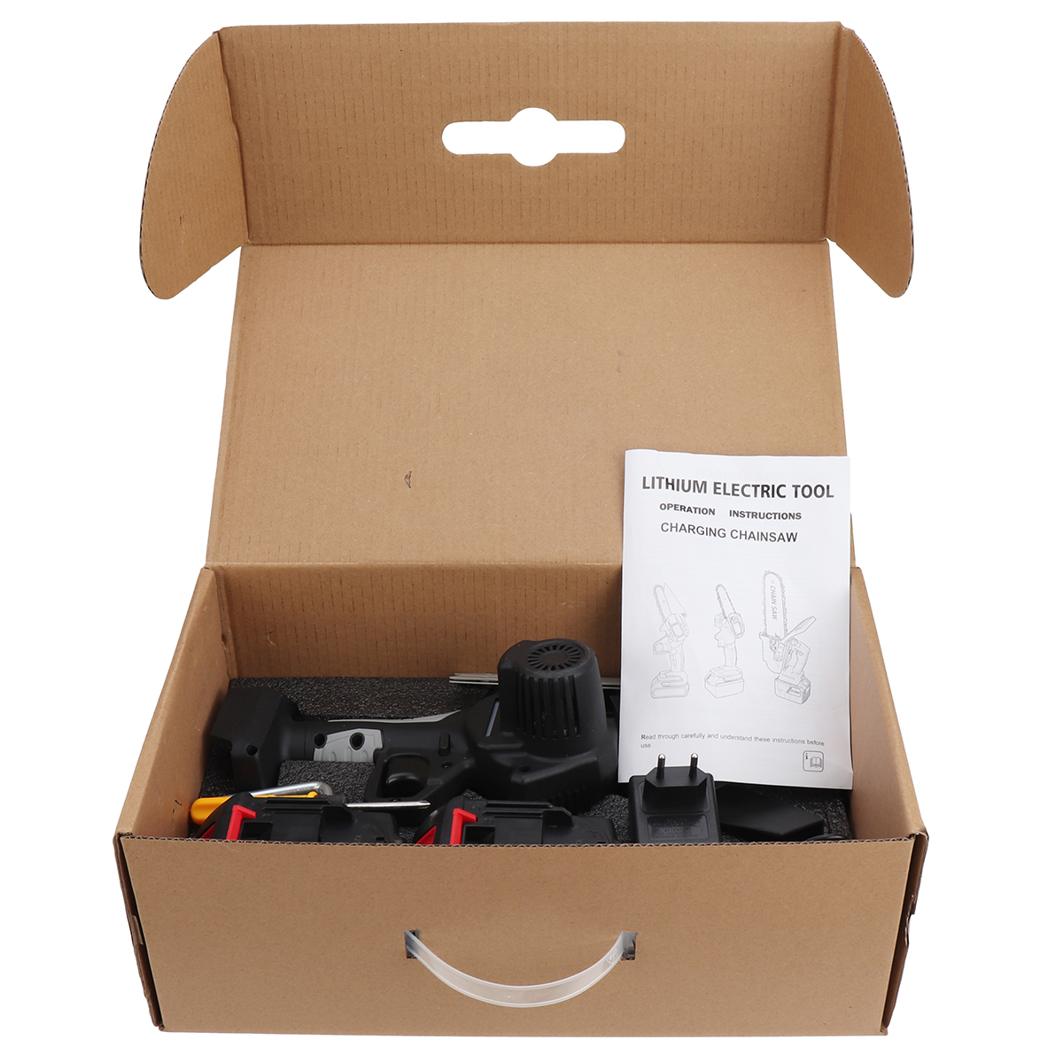 Kiwarm288VF8InchPortableElectricSawPruningChainSawRechargeableWoodworkingPowerToolsWoodCutterW12Batt-1930863-13